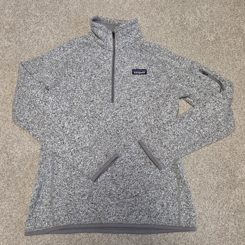 PATAGONIA 25617 BETTER SWEATER WOMENS MEDIUM HEATHERED GRAY KNIT PULLOVER